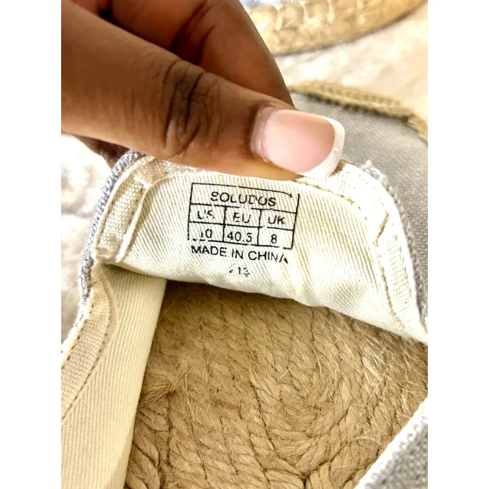 Anthropologie x Soludos “La Vie En Rose” smoking slipper espadrille flats Sz 10